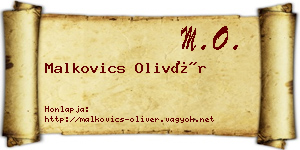 Malkovics Olivér névjegykártya